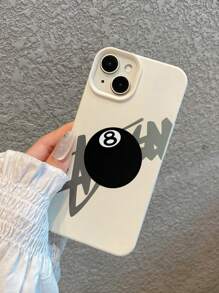 1 pieza Funda transparente con patrón de bola 8 negra, cubierta de protección suave a prueba de agua y anti-caídas compatible con iPhone 16/15/14/13/12/11 Pro Max/7/8 Plus, Galaxy y otros modelos