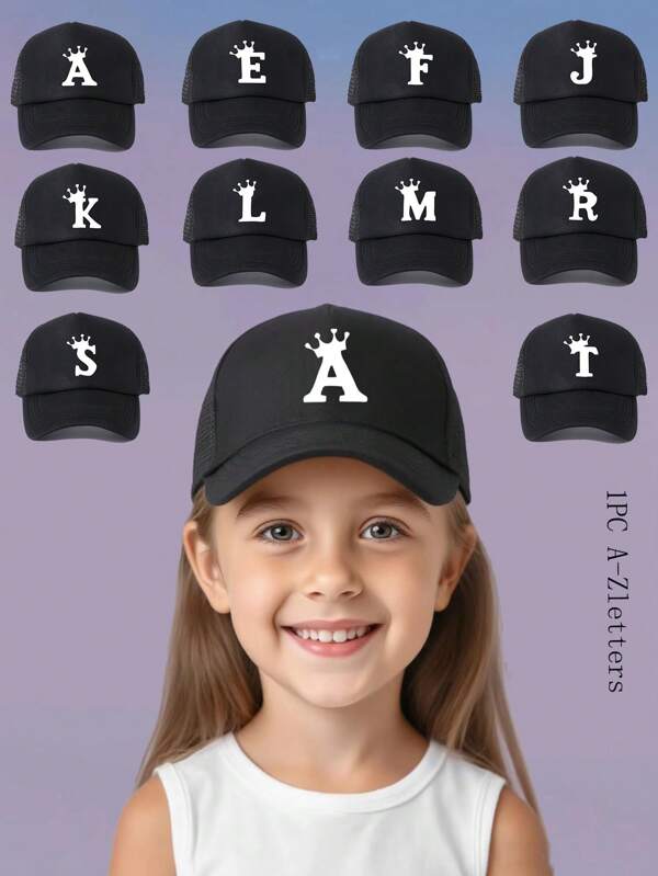 1pc Unisex Child Letter Printed Baseball Cap, Fashionable Outdoor Sun Hat, Suitable For Spring/Summer Casual Wear, Great For Birthday Or Holiday Gifts