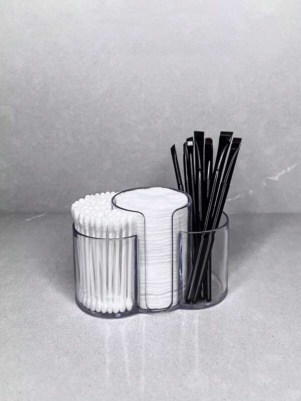 3-Compartment Q-Tip Storage Box, Clean Swab/Ball Holder, Dental Floss & Other Bathroom Organizer Home Bathroom Decor Fall Decor Makeup Organizer Back To School
