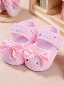 1 par de zapatos para bebé niña recién nacida para primeros pasos, zapatos de princesa con moño para bebé y niño pequeño, calzado blando tipo preandador - Multicolor - Ver 5