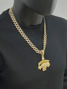 Retro Hip Hop Fashion Dollar Symbol Large Chain Necklace With Zirconia Pendant For Men And Women, Gift For Boyfriend Christmas Party And Festival - Holding US Dollars - View 24