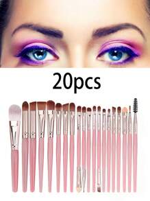 45件套化妆刷套装，混合化妆美容工具，包括：20支化妆刷、1个化妆包、5个美妆蛋、5个粉扑、5个迷你美妆蛋、5个迷你指套粉扑、1个发带、2个腕带、1个清洁工具。基础化妆刷，快速上妆，适合初学者和专业化妆师。化妆刷套装，化妆刷套装，化妆刷套装，全套化妆刷，化妆刷套装，全套化妆工具，化妆刷套装，化妆刷套装，化妆礼盒套装