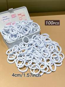 100/200/300/500 chiếc Dây buộc tóc co giãn màu trắng đơn giản, Phụ kiện tóc đa năng phong cách thường ngày dành cho nữ, Thích hợp cho tóc đuôi ngựa và tóc tết, Phù hợp cho trang phục thường ngày và ngoài trời, mọi mùa, Đồ dùng học tập, Phụ kiện nữ, Dây buộc tóc, Phụ kiện đội đầu, Dây chun buộc tóc, Dây buộc tóc thể thao, Dây buộc tóc khi tập gym, chạy bộ. - trắng - Xem 4