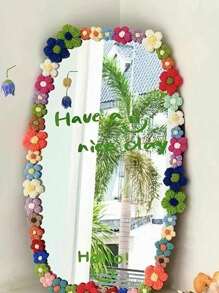 60 件/40 件 4 厘米手工彩色花朵装饰、落地镜框装饰、泡泡花边全身镜、DIY 镜子改造套件