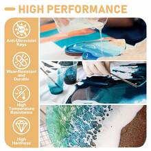 Nhựa Epoxy trong suốt như pha lê, chống tia UV, tự san phẳng, an toàn thực phẩm, dùng cho mặt bàn, đồ thủ công mỹ nghệ, đúc gỗ, làm trang sức. - Nhựa Epoxy - Xem 4