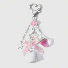 1 件时尚简约银链项链吊坠，带有可爱的卡通元素，如十字架、星星、蝴蝶结、兔子、熊，适合女性/女孩、日常佩戴或节日礼物 - 彩色 - 查看 18