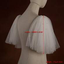 1 Pair Short Detachable Bridal Wedding Dress Scarf Accessory With Faux Pearl Decoration Fall Clothes For Women - Multicolor - View 7