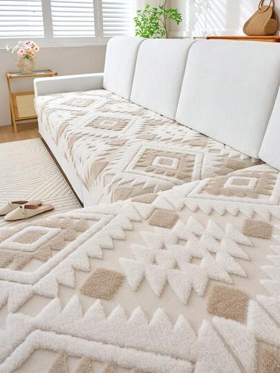 وسادة أريكة مبطنة بالماس على الطراز البوهيمي قطعة واحدة، غطاء أريكة بلون دافئ على الطراز الريفي، مقاوم للانزلاق والخدش من الحيوانات الأليفة، بطانية أريكة مناسبة لجميع المواسم للصالة المعيشية/المطعم/غرفة النوم/المكتب، مناسبة لأريكة 1/2/3/4 مقاعد والأريكة القطاعية، ديكور الخريف، ديكور الغرفة، العودة إلى المدرسة، لوازم المدرسة