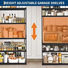 mteryoing Garage Shelving, 5 Tire Storage Shelving Heavy Duty Garage Shelves 3000LBS Load Bearing, Full Metal Shelving Units, Durable Construction, Adjustable Shelves, Easy Assembly - 60 X 24 X 78 Inch - View 6