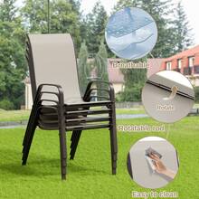 Outdoor Table & Chair Sets - Beige - View 6