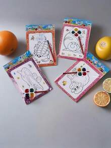 100pcs Watercolor Painting, Coloring Cards, Coloring Pages Handmade DIY Watercolor Painting Puzzle Doodle - Multicolor - View 7