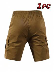 Pantaloncini cargo con vita elastica e coulisse, tasche grandi, pantaloni casual estivi unisex per uso all'aperto