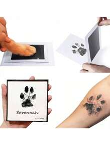 3 sets Kit con huella de pata de mascota, que incluye 1 almohadilla de tinta y 2 tarjetas para sellar, regalos para Halloween, Acción de Gracias y Navidad, recuerdos para registrar el crecimiento