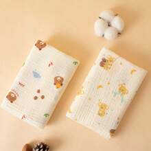 2pcs Replacement Organic Cotton Muslin Baby Swaddle Blanket, Cute Animal Print, High Quality, More Affordable, 80*80cm Large Size, Prevent Startle Reflex, Unisex Crib Blankets, Newborn Bath Towels, Soft & Breathable Wrap Set, All Season