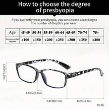 6 PCS Colorful Square Reading Glasses For Men Women, Lightweight Full Frame Readers With +1.0 To +4.0 Strengths - Nhiều màu - Xem 4