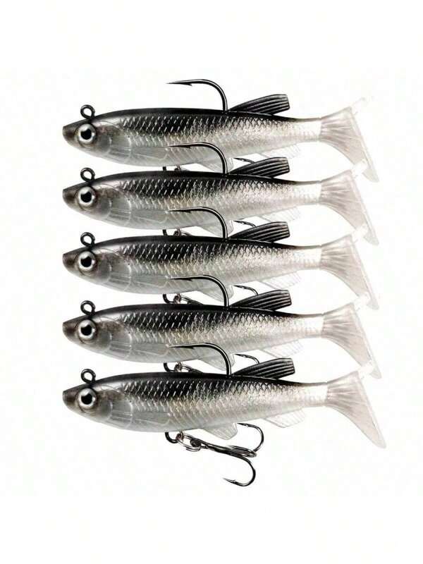 1 Set Fishing Lures, Including Bass Fishing Lures, Weighted Swimbaits, Soft Plastic Swimbaits With Paddle Tails, Trout & Bass Sinking Lures For Saltwater/Freshwater, Fishing Gear And Fishing Gifts