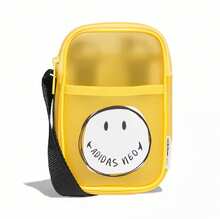 Adidas Bolso de hombro unisex NEO, informal, con cara sonriente, translúcido, para teléfono móvil, pequeño, bandolera, 17,5 x 11 x 2,5 cm - Amarillo - Ver 3