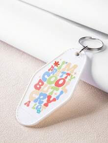 1个PVC材质的汽车旅馆主题汽车钥匙扣，时尚钥匙牌，趣味礼物，可爱礼品，汽车配件 - 多色2 - 查看 5