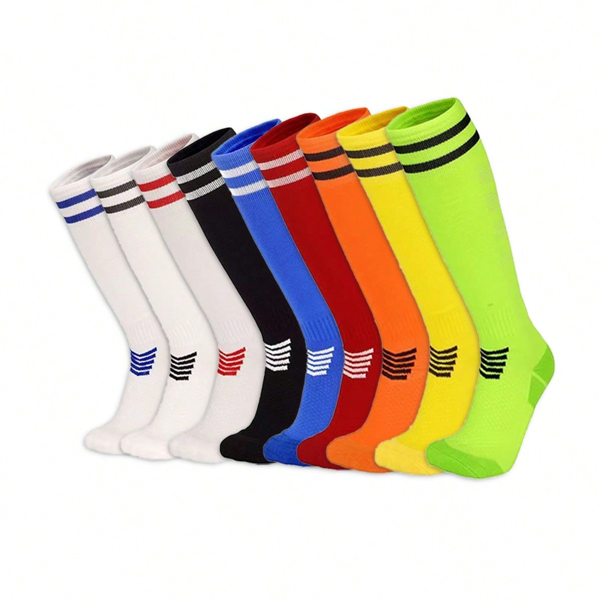 Calcetines largos de fútbol para hombre (1 par), calcetines deportivos profesionales para adultos con suela de toalla gruesa, transpirables hasta la