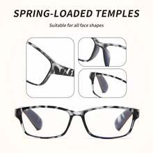 6 PCS Colorful Square Reading Glasses For Men Women, Lightweight Full Frame Readers With +1.0 To +4.0 Strengths - Nhiều màu - Xem 5