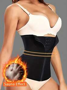 Single-Row Buckle Double Abdomen-Tightening Belt & Waist Support, Women's Sports Shaping Belt, Sweat-Inducing Tummy Tightener, Corset Belt, Women's Underbust Corset Top, Waist Cincher - Multicolor - View 4