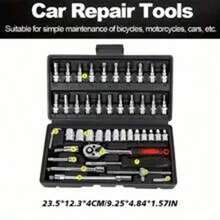 Black 46 Piece Screwdriver Set, Stainless Steel Metal Multipurpose Hand Tool, Precision Screwdriver Set Auto Repair Tools For General Home Maintenance And DIY Projects, Includes Slotted, Hex, Torque, And Wrench Heads. It's A Hand Tool That Can Be A Thanksgiving, Christmas, And Halloween Gift For Men. - 黑色 - 查看 4