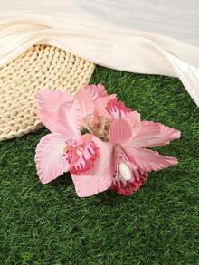 1pc Oversized Butterfly Orchid Flower Claw Clip,Unique Design,High-End Aesthetic,Suitable For Bun Hairstyle,Beach,Photography - Multicolor - View 17