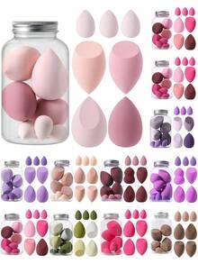 7-Piece Canister Set Skin-Friendly Non-Absorbent Makeup Sponge | Long-Lasting Makeup Tools | Multi-Scenarios - Multicolor - View 1