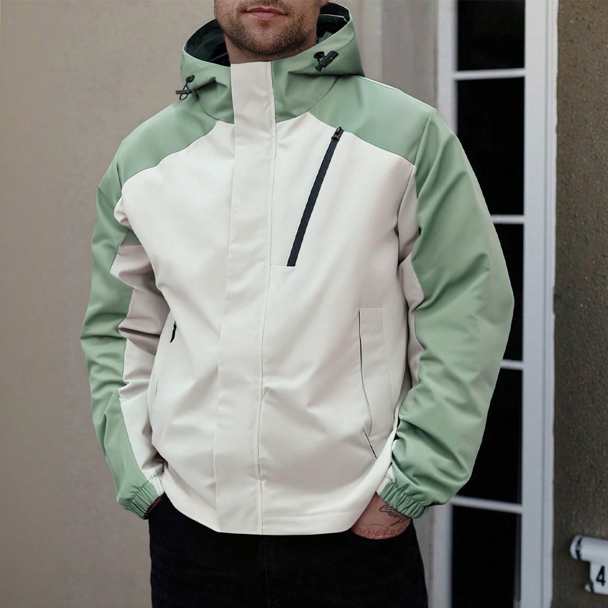 Chaqueta ligera con cremallera de manga larga para hombre, cómoda, casual, para exteriores, primavera/otoño