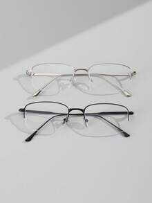 Bộ 2 chiếc kính thời trang nam gọng nửa khung hình chữ nhật, thích hợp làm quà tặng đi học, quà tặng ngày lễ và phụ kiện du lịch. - Nhiều màu - Xem 13