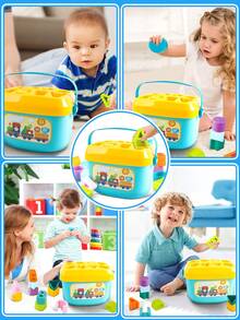 Baby Toys Shape Sorting Learning Blocks Toddler Toys And Garden Building Toys, ABC And Shape Building Blocks, Sorting Shapes Game, Kids Educational Toys (Some Parts Send Randomly)