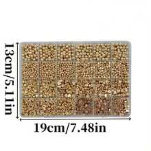 Yiwu Qiyou Accessories Co., LTD 3800颗4-7毫米心形五角星隔珠，亚克力材质，24格盒装，适用于DIY手链、项链、珠宝制作，适合初学者和专业人士，装饰珠子 - 金色 - 查看 5