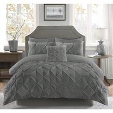 Pintuck Pinch Pleated Duvet Cover & Pillow Cases – 100% Microfiber, 200 Thread Count UK - 木炭 - 查看 2