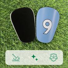 1 Pair No.9 Numeric Football Shin Guards - Durable Football Gear, Fashionable Sports Design, Provides Comfort, Unisex Football Accessory