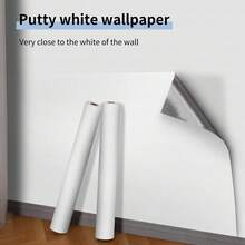 1 Roll Of Pure White Macaron Wallpaper, Self-Adhesive Wallpaper Made Of Aluminium Foil PET, Peel & Stick Waterproof Removable Wall Stickers, Suitable For Home, Living Room, Bedroom, Dormitory Decoration, Wall, Furniture Renovation, Back-To-School Season, Student Dormitory - White - View 10