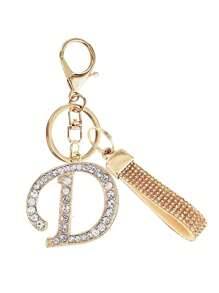 1 buc breloc auriu avansat cu strasuri strălucitoare cu alfabet, pandantiv cu frânghie - pandantiv cu cristale norocoase, pandantiv din aliaj strălucitor pentru genți și rucsacuri - cadoul perfect pentru zile de naștere și ocazii speciale, breloc inel pentru geantă și rucsac, pandantiv auto agățat, cadou pentru femei și fete, accesorii pentru portofel și geantă, inițiala alfabetului A-Z, înapoi la școală, cadouri pentru profesori, potrivit pentru cel mai bun cadou pentru profesori.