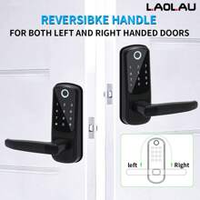 L.A.OL.A.U 1个智能门锁，无钥匙进入，低电量提醒+Type-C应急电源+APP临时密码+机械钥匙备用，适用于办公室/公寓/住宅/酒店