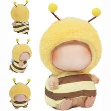 Quần áo búp bê 17cm, tương thích với Labubu, quần áo búp bê hình động vật, trang phục cá mập và phụ kiện quần áo cho búp bê 6,7 inch, bộ đồ liền thân có mũ trùm đầu có khóa kéo, quần áo hóa trang mềm mại cho búp bê (không có búp bê) - Nhiều màu - Xem 16