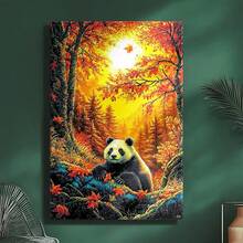 1pc RICUVED Diamond Art Painting Kits For Adults, Panda Painting Kits Animal Diamond Art Kit For Beginner, Diamond Painting Full Round Drill Art And Crafts For Gift Decor Wall Art Canvas Poster Framed - Wrapped Framed Canvas, Vertical - Khung vải - Xem 6