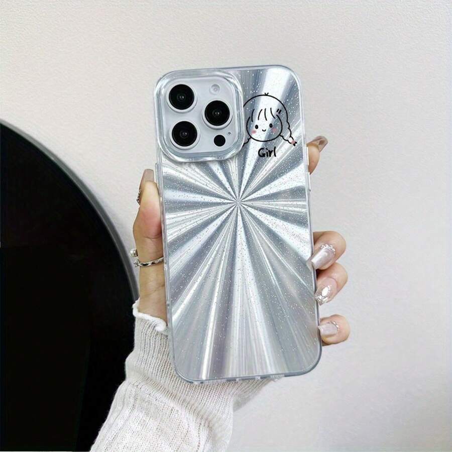 Estuche para teléfono 1 pieza Estuche para teléfono colorido con fuegos artificiales láser de niña minimalista Estuche adecuado para teléfono 6, 16 Pro, 16 Pro, estuche para teléfono XS, 11, 12, 13, 14 y otros modelos, que brinda protección total contra caídas. - Plateado - Ver 1