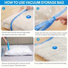 Extra Large Vacuum Storage Bag Set, Space-Saving, Reusable, Waterproof And Moisture-Proof Compression Bags, Suitable For Clothes And Bedding, Travel Luggage, Blankets, Quilts, Ideal For Dormitories, Wardrobes, And Moving - XXL (4 chiếc) - Xem 5