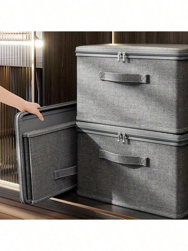 Caja de almacenamiento con tapa suave catiónica, caja de almacenamiento plegable para el hogar para documentos, archivos, organizador