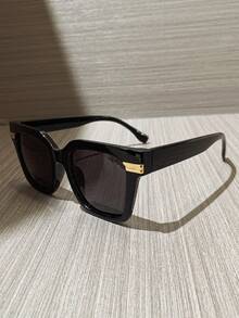 Black Polarized Retro Square Plastic Sunglasses For Men & Women - Classic Fashion Design | UV Protection For Outdoor Sports, Cycling, Travel, Beach, Driving & Fishing | Summer Sun Shade With Anti-Glare Lenses - 黑色 - 查看 4
