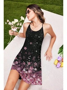 Women's Racerback Sleeveless Nightgown, Sleepwear - 櫻花 - 查看 3