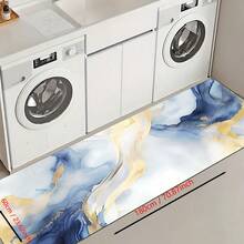 1 Stück goldene Samt Blau Abstrakte Kunst Flur Matte, Luxuriöser dekorativer Wohnzimmer Teppich, Weiche bequeme Lässig Laufmatte rutschfest waschbar Küchenboden Matten, Rutschfest Diatomit Küchenteppich, Küchenmatten - Verschiedenfarbig - Übersicht 28