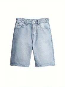 Men's Loose Fit Denim Shorts, Colorful Devil Faces Graphic, Streetwear Summer Casual Jeans