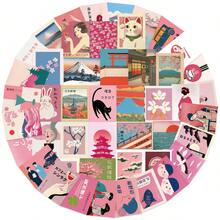 Bộ 50 miếng dán phong cách retro Nhật Bản màu hồng - Hình dán vinyl tái sử dụng cho máy tính xách tay, bình nước, điện thoại, đàn guitar và nhiều hơn nữa - Hình dán thiết kế sống động, đồ dùng làm sổ lưu niệm, văn phòng phẩm, hình dán ngộ nghĩnh cho Kindle - 2 Bộ - Xem 4