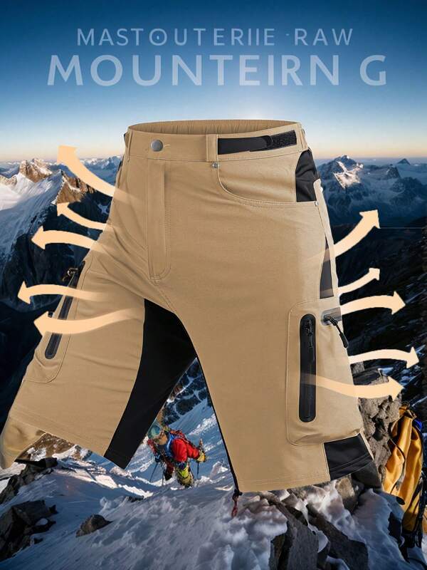 Pantalones cortos cargo casuales de hombre de algodón con cordón, clásicos y elásticos