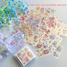 100/50/20pcs (Boxed) Cute Transparent Girl PET Sticker Collection, For Scrapbooking/Diary, Cartoon Characters, Animals, Buildings, Gifts, Flowers, Fruits, Instruments, Easy Peel & Stick, Suitable For Luggage, Laptop,School Supplies,Back To School