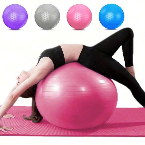 45cm/55cm/65cm Thick Anti-Burst Yoga Ball, PVC Inflatable Yoga Fitness Ball, Matte Yoga Exercise Ball (With Pump Included)